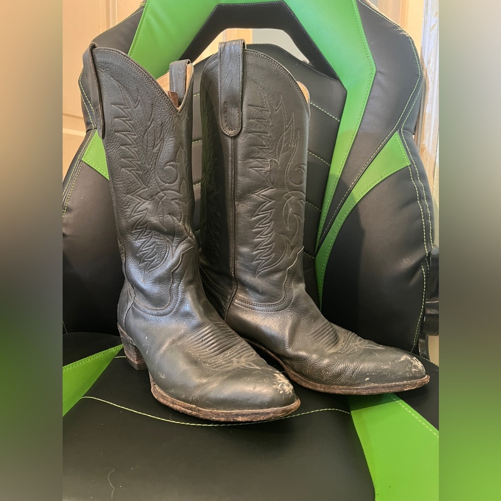Tony Lama Style 2953 Men's 11.5 D Gray Leather Western Cowboy Rodeo Boots